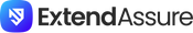 The ExtendAssure logo, featuring a blue rounded square icon with a white stylized 'EA' on the left, next to the brand name 'ExtendAssure' in dark gray text on a solid black background.